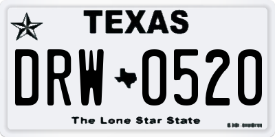 TX license plate DRW0520