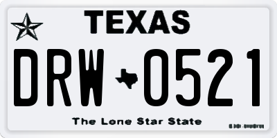 TX license plate DRW0521