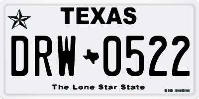 TX license plate DRW0522