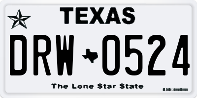 TX license plate DRW0524