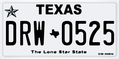 TX license plate DRW0525