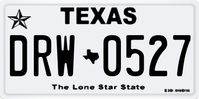 TX license plate DRW0527