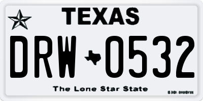 TX license plate DRW0532