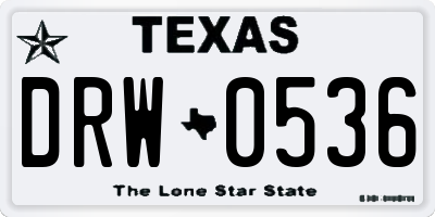 TX license plate DRW0536