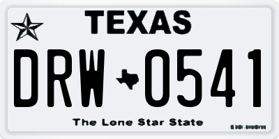 TX license plate DRW0541