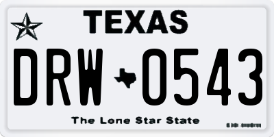 TX license plate DRW0543