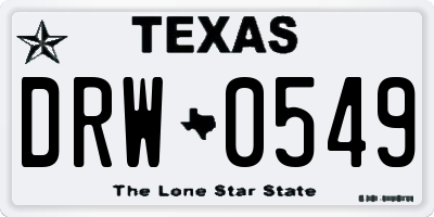 TX license plate DRW0549