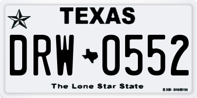 TX license plate DRW0552