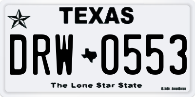 TX license plate DRW0553