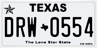 TX license plate DRW0554