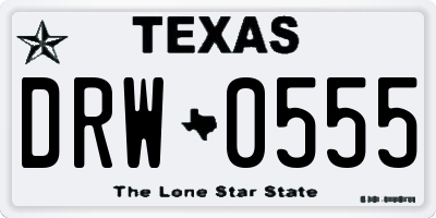 TX license plate DRW0555