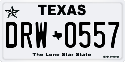 TX license plate DRW0557