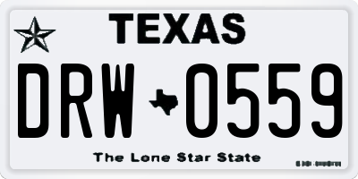 TX license plate DRW0559