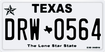 TX license plate DRW0564