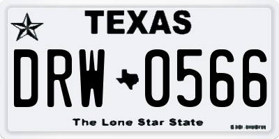 TX license plate DRW0566