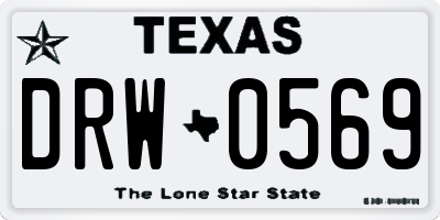 TX license plate DRW0569