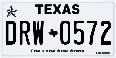 TX license plate DRW0572