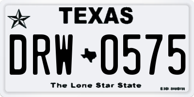 TX license plate DRW0575