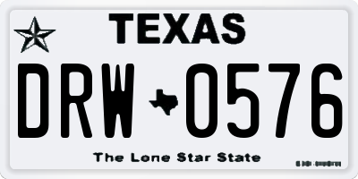 TX license plate DRW0576