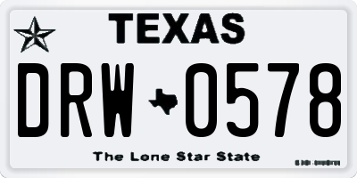 TX license plate DRW0578