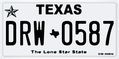 TX license plate DRW0587