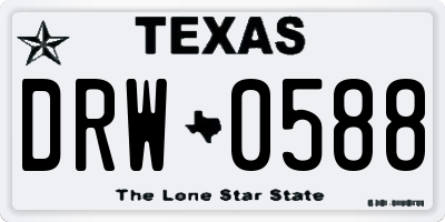 TX license plate DRW0588