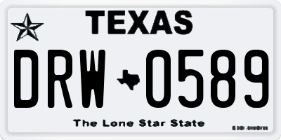 TX license plate DRW0589