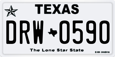 TX license plate DRW0590