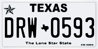 TX license plate DRW0593