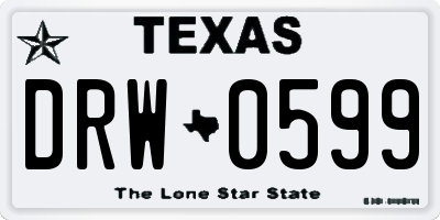 TX license plate DRW0599