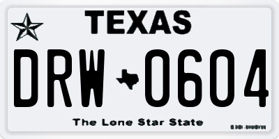 TX license plate DRW0604