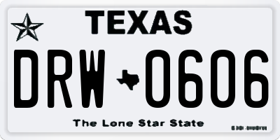 TX license plate DRW0606