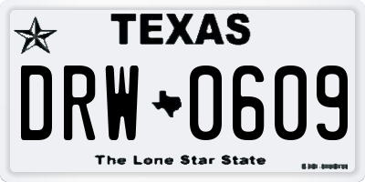 TX license plate DRW0609