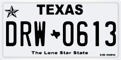 TX license plate DRW0613