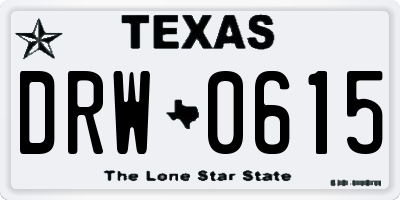 TX license plate DRW0615