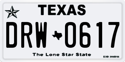 TX license plate DRW0617