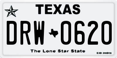 TX license plate DRW0620