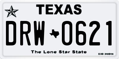 TX license plate DRW0621