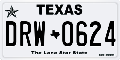 TX license plate DRW0624