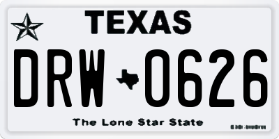 TX license plate DRW0626