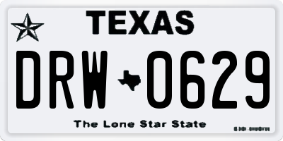 TX license plate DRW0629