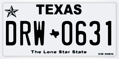 TX license plate DRW0631