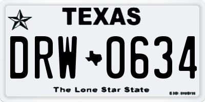 TX license plate DRW0634