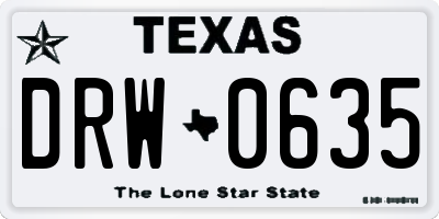 TX license plate DRW0635