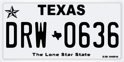 TX license plate DRW0636