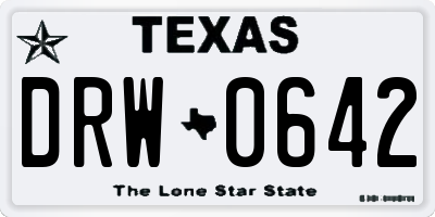 TX license plate DRW0642