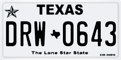 TX license plate DRW0643