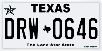 TX license plate DRW0646