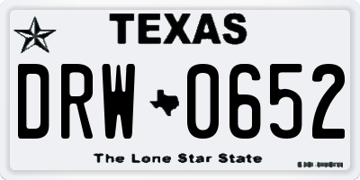 TX license plate DRW0652