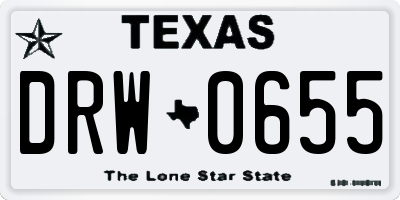 TX license plate DRW0655